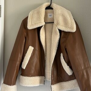 Teddy Bear Faux Leather Jacket